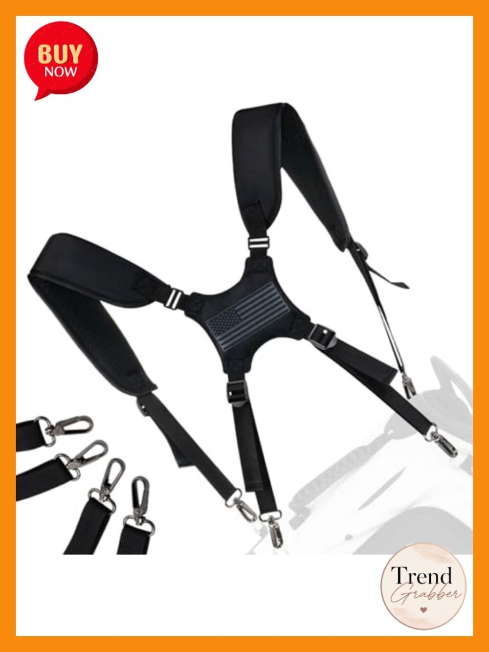 Golf Bag Double Shoulder Straps Replacement Adjustable Padded Carry